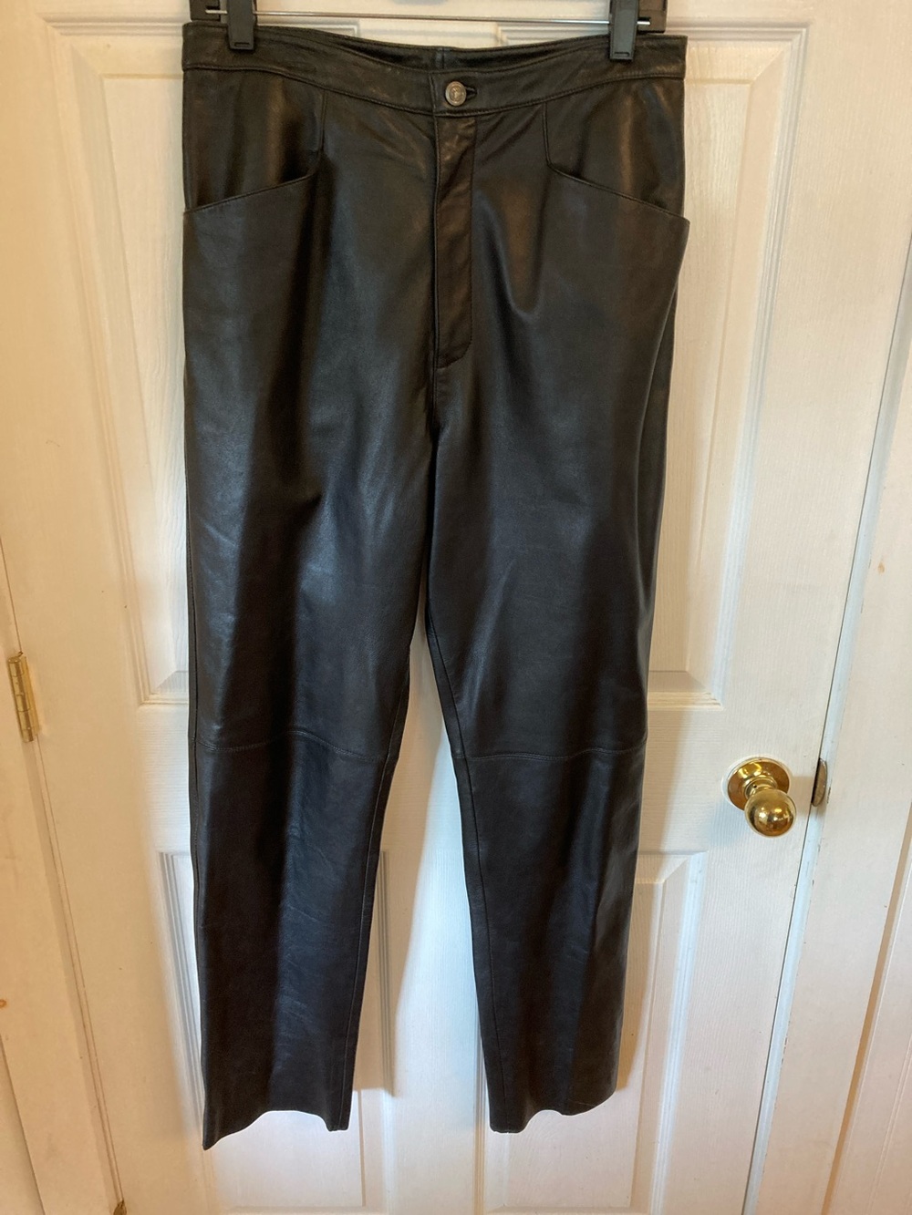 SNY Black Straight-Leg 100% Leather Pants